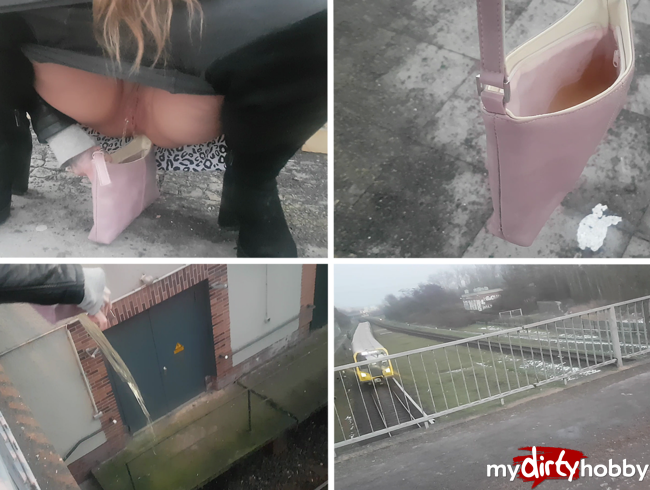 In meiner Tasche am Bahnhof gepisst